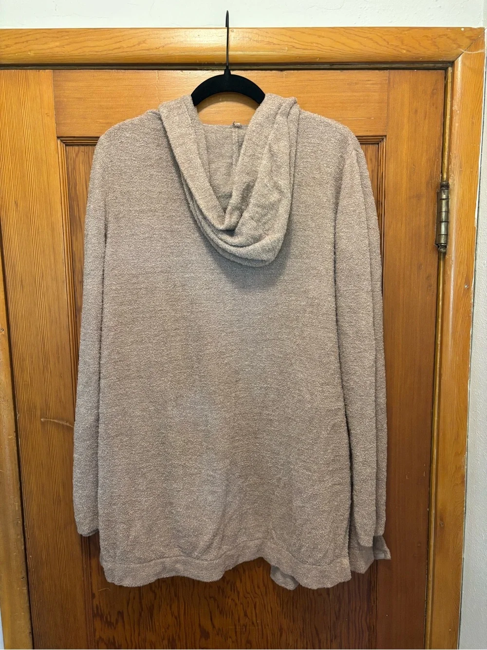 Barefoot Dreams Hooded Cardigan in Light Taupe